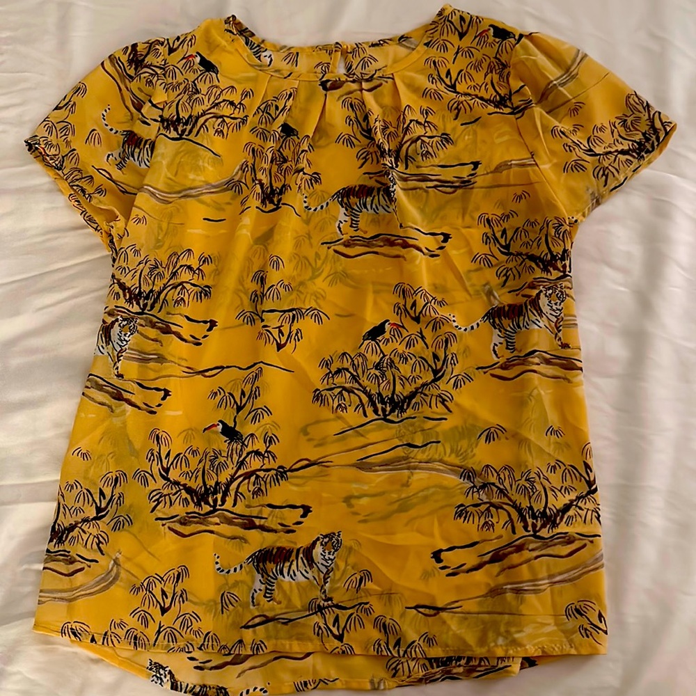 Sand colored blouse for work or casual.